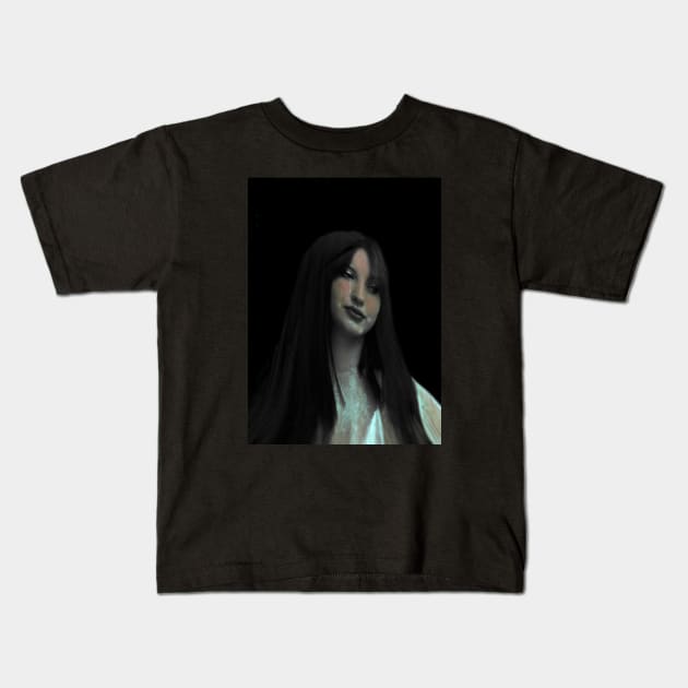 Beautiful girl, so beautiful. Picture is slightly sloppy and with pixelation. But what important - is here. Kids T-Shirt by 234TeeUser234